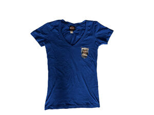 Harley-Davidson Monterey California Usa V-Neck T-Shirt Blue Size S